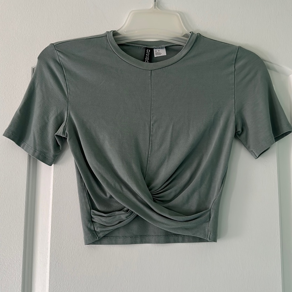 H&M Sage Green Crop Top